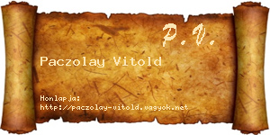 Paczolay Vitold névjegykártya